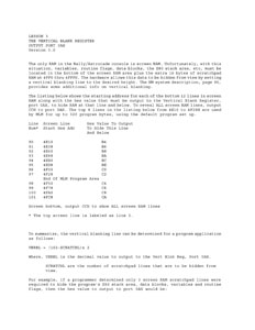 'An In-Depth Look At...' Series - Vertical Blank Register